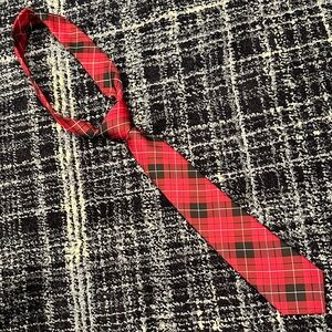1989 Place Kids Red and Black Checkered Tie